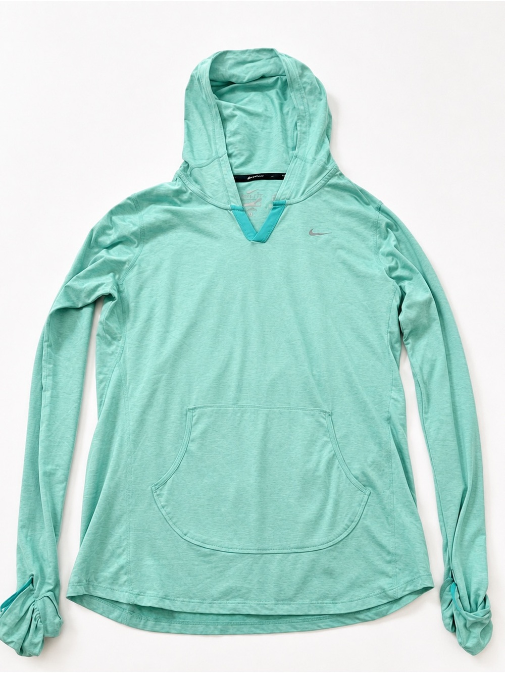 Nike Mint Green Lightweight Hooded Long Sleeve Pullover